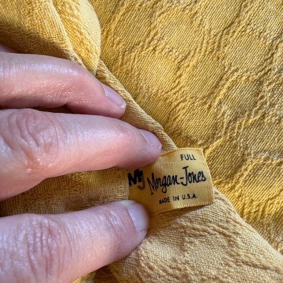 Vintage Morgan Jones Chenille Bedspread Mustard Yellow MCM - Picture 5 of 5
